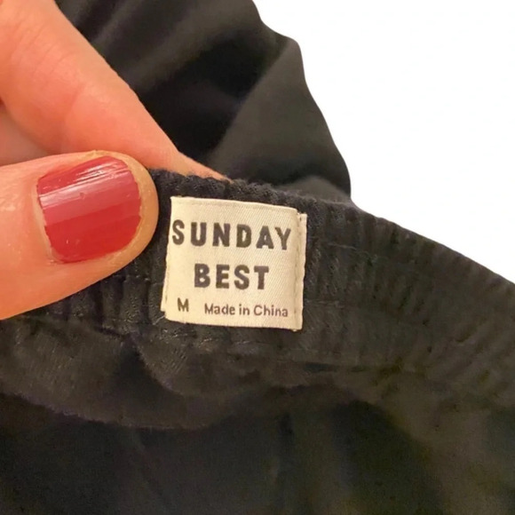 Aritzia Sunday's Best Tabata Sleeveless Jumpsuit Medium Black Strapless Romper - Picture 9 of 13